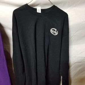 Gildan Black Long Sleeve Shirt with Small White Logo